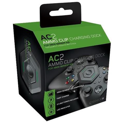 Ammo Clip Charger Xbox Stazione Di Ricarica Con Due Batterie Da 600mah Usb-c Alimenta Due Controller Xbox Series Xs Contemporaneamente Nero - Foto 1