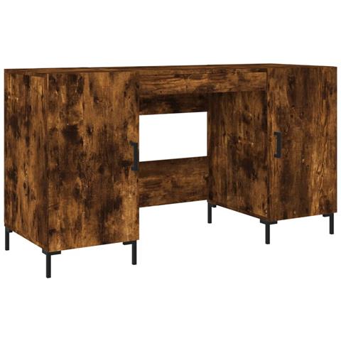 Scrivania Rovere Fumo 140x50x75 Cm In Legno Multistrato - Foto 1