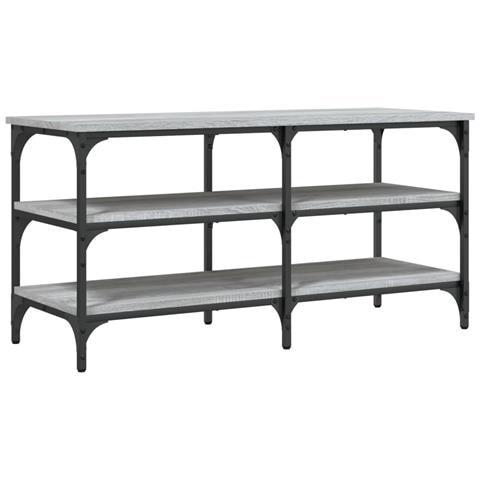Panca Porta Scarpe Grigio Sonoma 100x38,5x49 Legno Multistrato - Foto 2