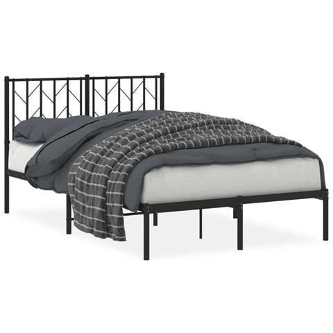 Giroletto Con Testiera In Metallo Nero 120x190 Cm - Foto 2