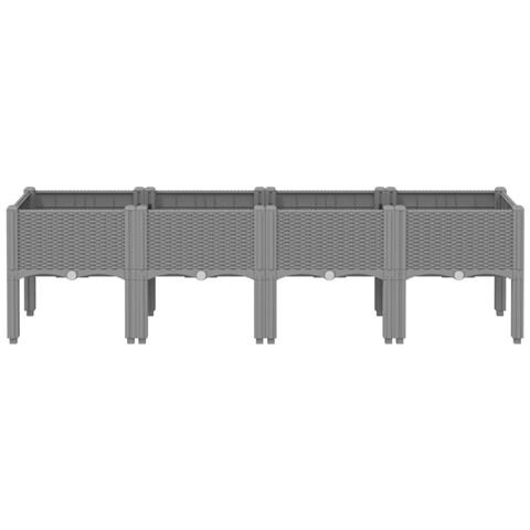 Fioriera Da Giardino Con Gambe Grigio Chiaro 160x40x42 Cm In Pp - Foto 3