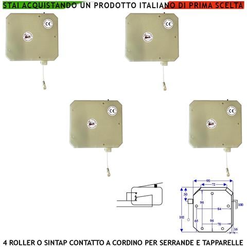 Contatto Antifurto A Cordino 4 Pezzi Protegge La Serranda Dal Taglio Dallo Strappo Dal Sollevamento Fune In Nylon Scor - Foto 1