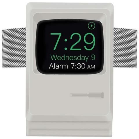 Base Di Ricarica Per Apple Watch Modello Vintage A Forma Di Macintosh, Grigio - Foto 8