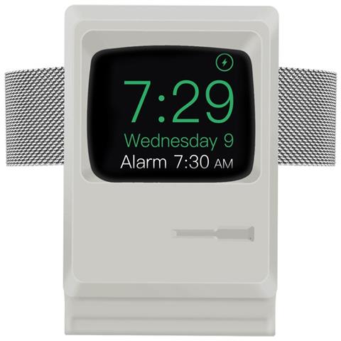 Base Di Ricarica Per Apple Watch Modello Vintage A Forma Di Macintosh, Grigio - Foto 1