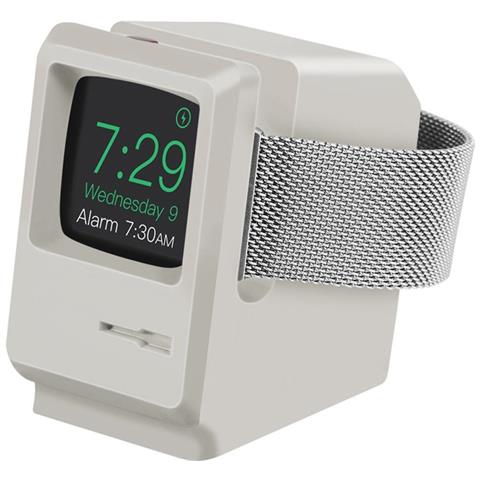 Base Di Ricarica Per Apple Watch Modello Vintage A Forma Di Macintosh, Grigio - Foto 2