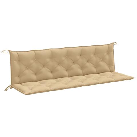 Cuscini Panca Giardino 2pz Beige Mélange 200x50x7 Cm Tessuto - Foto 2