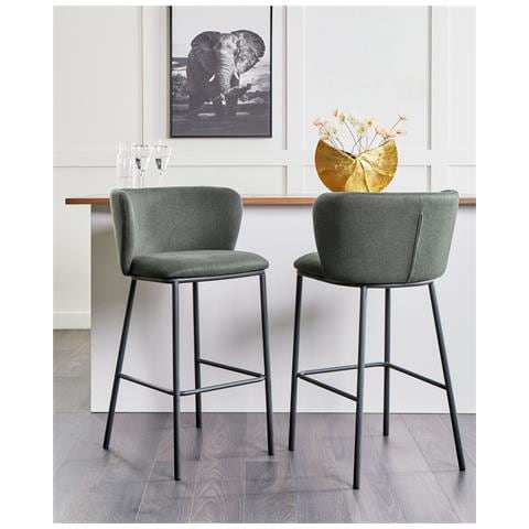 Set Di 2 Sedie Alte Mina Verde Scuro - Foto 1