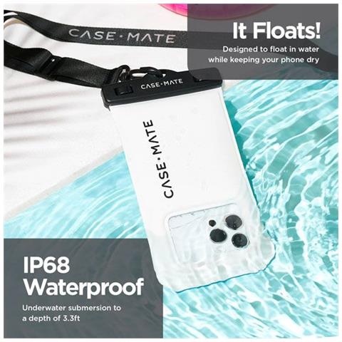 Custodia Per Telefono 6.7 Pollici Waterproof Ip68 Con Tracolla, Bianco / Nero - Foto 5