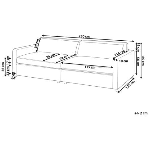 Divano 3 Posti Vinstra Tessuto Grigio - Foto 7