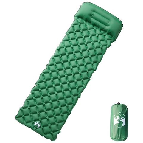 Materasso Campeggio Gonfiabile Con Cuscino 1 Persona Verde - Foto 1