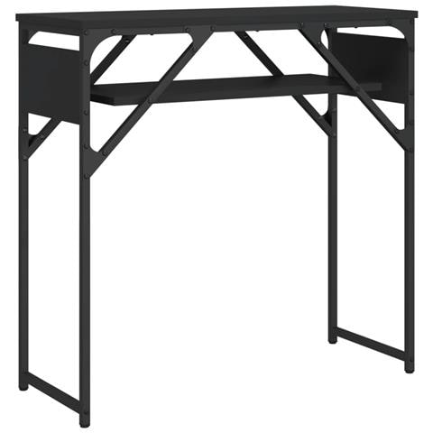 Tavolo Consolle Con Ripiano Nero 75x30x75cm Legno Multistrato - Foto 2