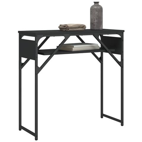 Tavolo Consolle Con Ripiano Nero 75x30x75cm Legno Multistrato - Foto 3
