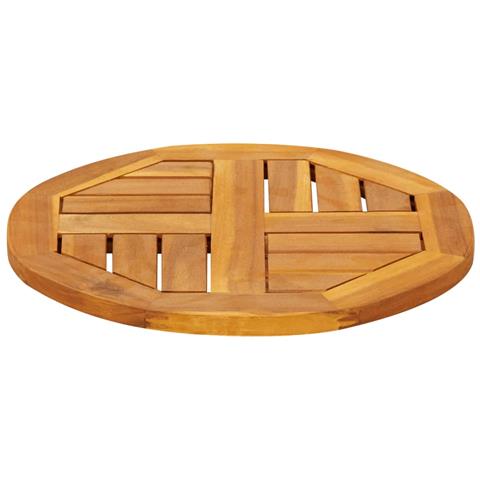 Piano Per Tavolo 40x2 Cm Rotondo In Legno Massello Di Acacia - Foto 3