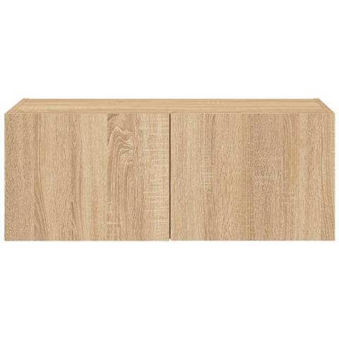 Mobile TV a Parete con Luci LED Rovere Sonoma 80x35x31 cm - Foto 10