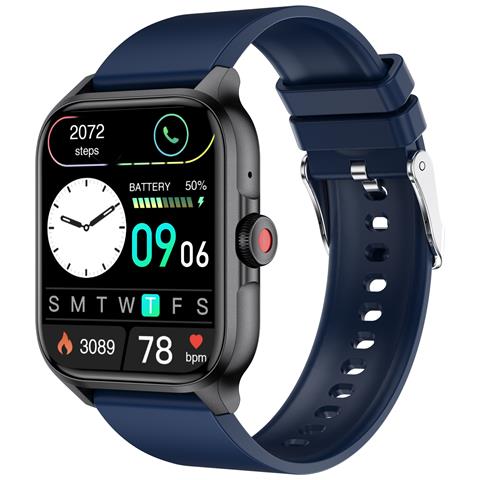 Smartwatch Con Frequenza Cardiaca, Pressione Sanguigna, Ossigeno Nel Sangue, Contapassi Black - Foto 1