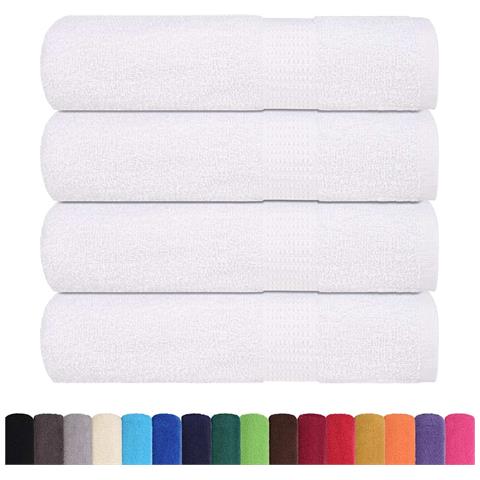 Asciugamani Da Bagno 4 Pz Bianchi 100x150cm 360g/m 100% Cotone - Foto 2