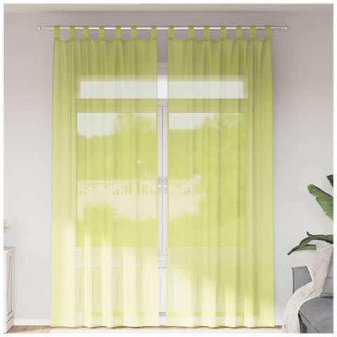 Tende In Voile Con Linguetta 2 Pz Verde Mela - Foto 8