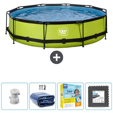 Piscina Fuori Terra - In Giro - 360x360x76 Cm - Groen - Include Accessori Coordinati Cb24 - Foto 1