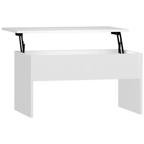 Lusso Casadino -  Tavolino Da Salotto Bianco 80x50,5x41,5 Cm Legno Multistrato - Foto 1