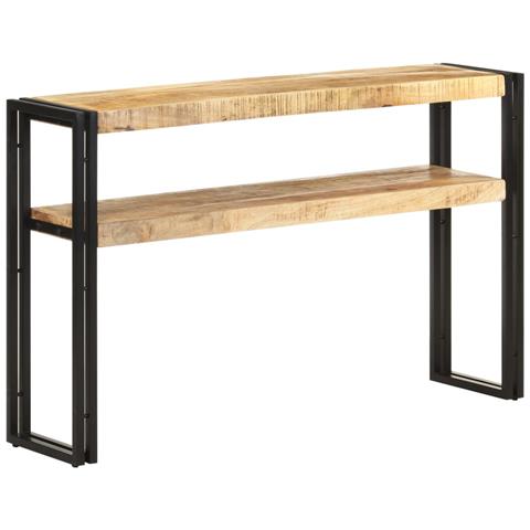 Tavolo Consolle 120x30x75 Cm In Legno Di Mango Grezzo - Foto 8