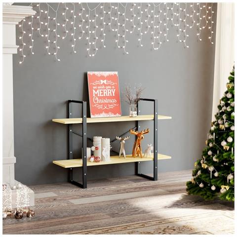 Libreria A 2 Ripiani 100x30x70 Cm In Legno Massello Di Pino - Foto 2