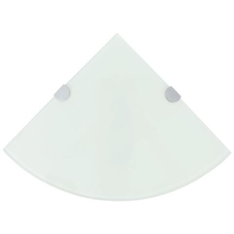 Lusso Casadino -  Scaffali Angolari 2 Pz Supporti Cromati E Vetro Bianco 35x35 Cm - Foto 2