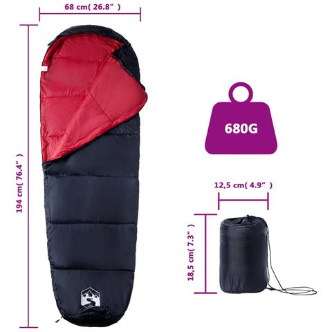 Sacco a Pelo Mummia da Campeggio per Adulti 3 Stagioni - Foto 5