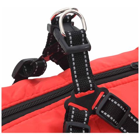 Cappotto Cani Imbracatura Impermeabile Riflettente Rosso L68 - Foto 9