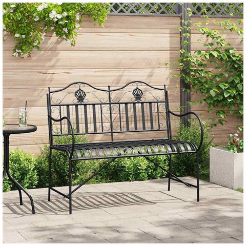 Panchina in Metallo Nera Metallo Standard Dettagli Decorativi - Foto 2