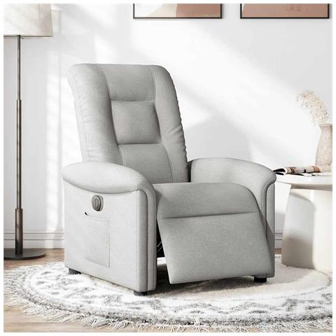 Poltrona Elettrica Reclinabile Grigio Nuvola in Tessuto - Foto 2