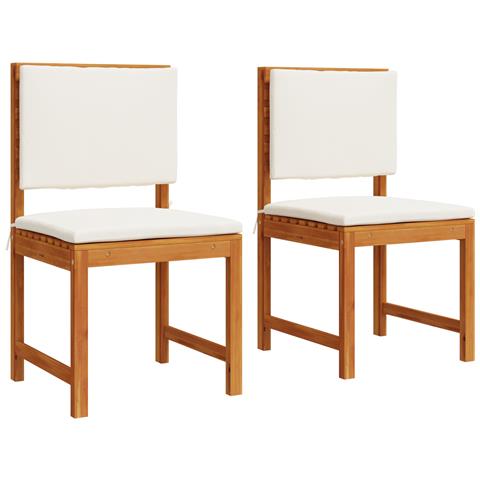 Sdraio da giardino  senza braccioli con cuscini, 2 pezzi in legno massello di acacia - Foto 1