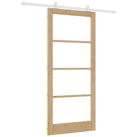 Porta Scorrevole  con Set Hardware 'ORKDAL'Legno Massello & Vetro, Porta Interna  con Vetro 'ORKDAL'93x211x4 cm Legno Massello di Pino - Foto 1