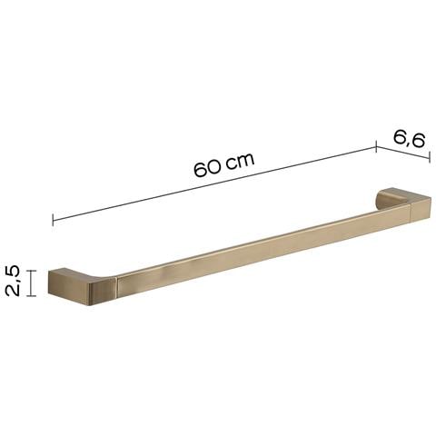 Portasalviette 60 Cm Da Muro In Ottone E Cromall Pi21-60 Serie Pirenei Oro Matt - Foto 2
