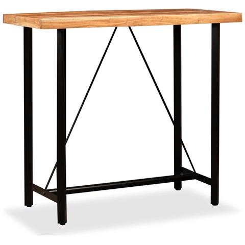 Lusso Casadino -  Tavolino Da Bar In Legno Massello Di Acacia 120x60x107 Cm - Foto 8