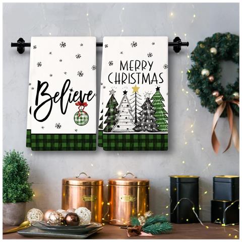 Set Di 2 Strofinacci Natalizi Per Natale 40x60 Cm - Foto 2