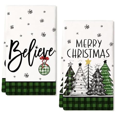 Set Di 2 Strofinacci Natalizi Per Natale 40x60 Cm - Foto 1