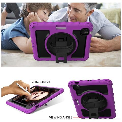 Custodia Per Ipad Pro 11/air 5/4 Con Supporto E Tracolla Viola - Foto 4
