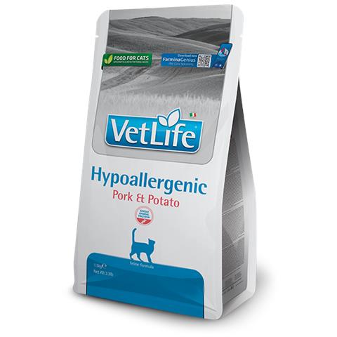 Vet Life Hypoallergenic cibo secco per gatti 1,5 kg Adulto Maiale, Patata - Foto 1