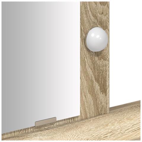 Tavolo da trucco con luci LED Rovere Sonoma 100x41x140 cm - Foto 9