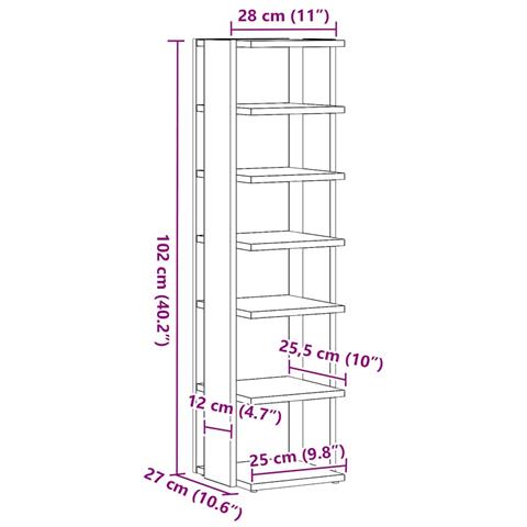 Scarpiera Rovere Artigianale 28x27x102 cm in Truciolato - Foto 9