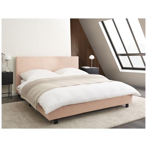 Letto Bouclé Albi 160 X 200 Cm Beige - Foto 1