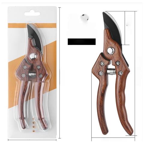 Cesoie Da Potatura Multifunzionali In Acciaio Sk5 - Forbici Da Giardino Con Manico Effetto Legno Brown - Foto 1