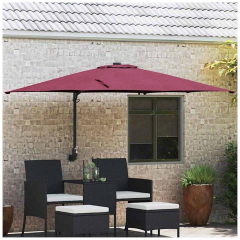 Ombrello da giardino Rosso bordò 248.5 x 247.5 x 160 cm Tessuto - Foto 2