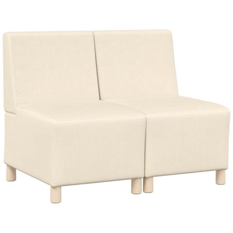 Unità di Divano Modulare Senza Braccioli 2 pcs Crema - Foto 1