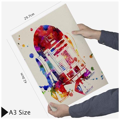 Set Di 6 Stampe Illustrazioni Ad Acquerello Di Star Wars Di Storie E Film Di Fantascienza Classici Design D'interni A3 & A4 Senza Cornice - Foto 6