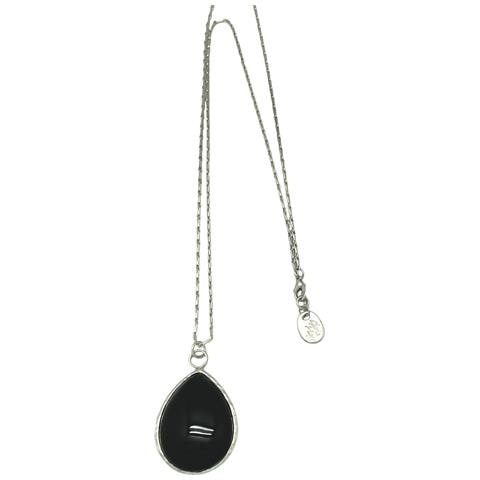 Collana Lunga Tears For Me In Argento 10µ E Cristallo Nero - Foto 1