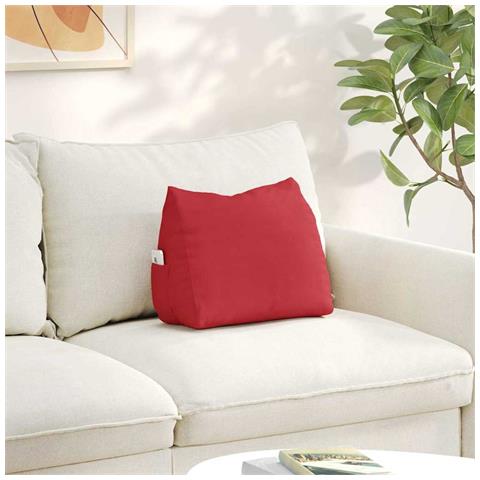 Cuscino per Schiena Rosso 45 x 20 x 35 cm Tessuto - Foto 2