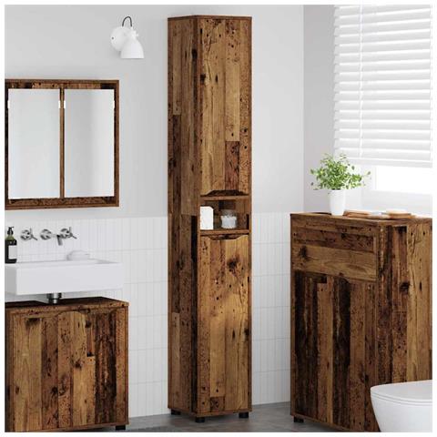 Mobile da Bagno con porta Legno vecchio 30,5 x 30 x 195 cm - Foto 2