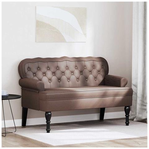 Panca Chesterfield Marrone 119.5 x 64.5 x 75 cm Pelle Sintetica - Foto 2