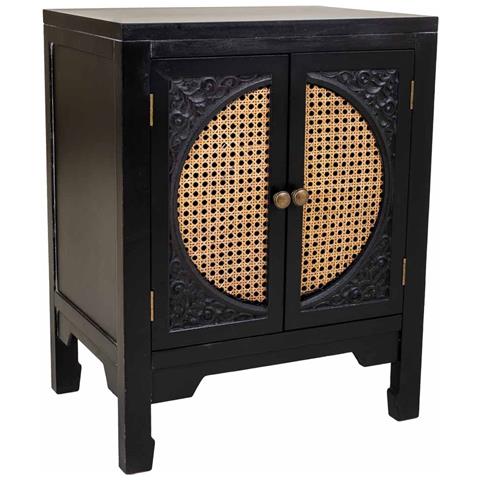 Comodino In Legno Nero 50x36x65 - Foto 1